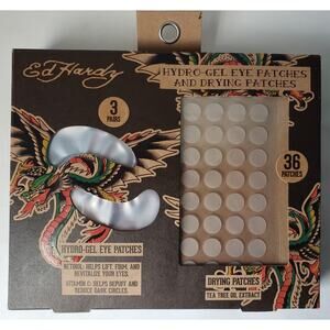 Ed Hardy Mens Hydro-Gel Eye Patches w/ Retinol & Drying Patches w/ Tea Tree Oil